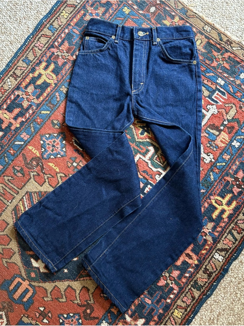 NEW vintage 90s Deadstock L.L. Bean Kids Dark Blue Denim Jeans size 12Y